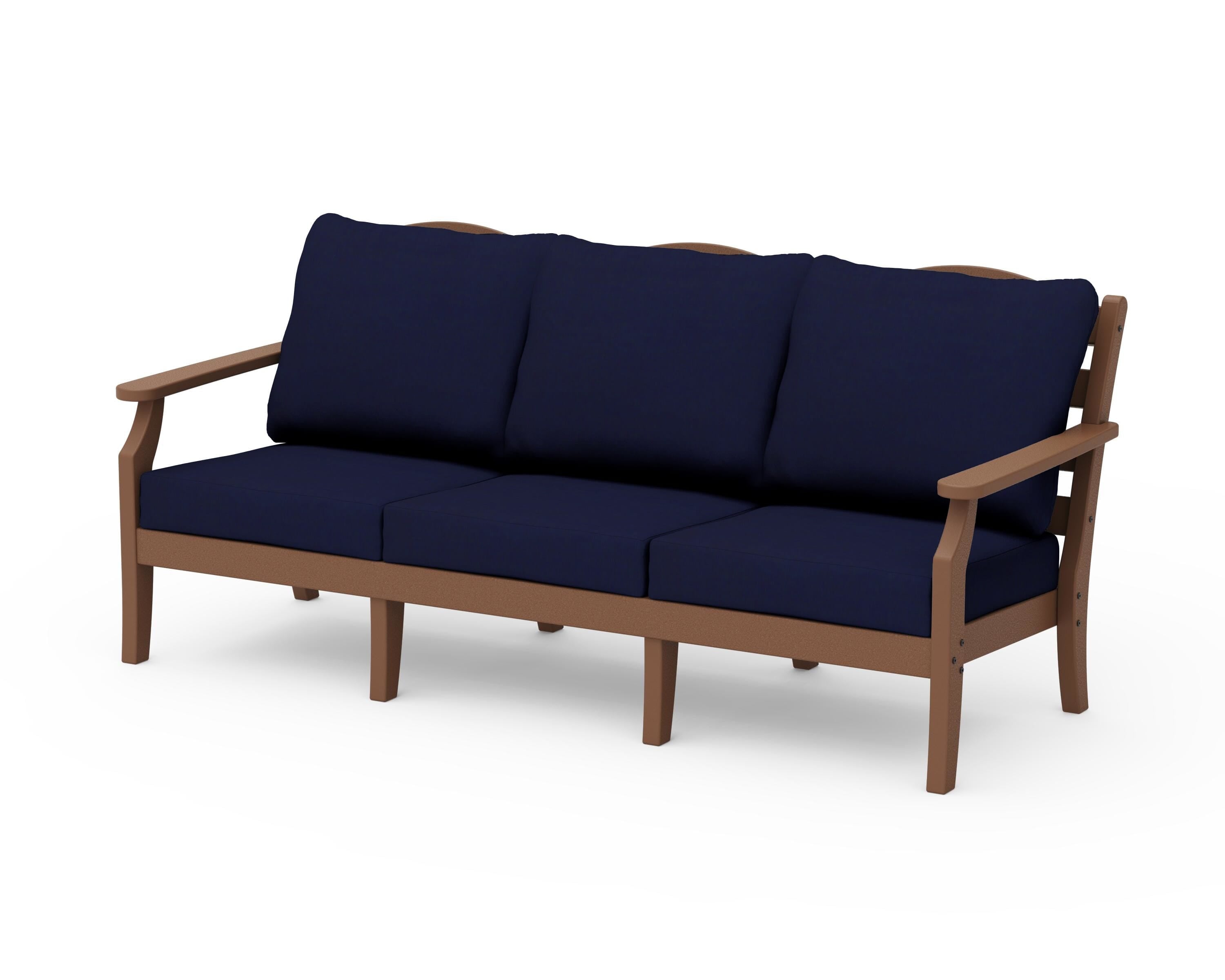 Draper James™ by  POLYWOOD® Savannah Deep Seating Sofa in Teak / Navy