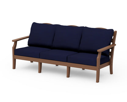 Draper James™ by  POLYWOOD® Savannah Deep Seating Sofa in Teak / Navy
