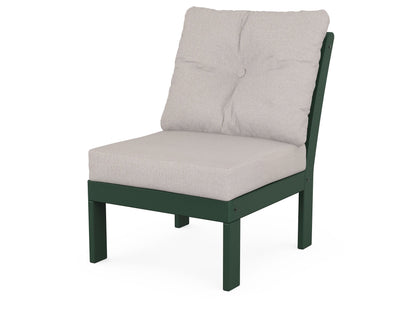 POLYWOOD® Vineyard Modular Armless Chair in Green / Dune Burlap