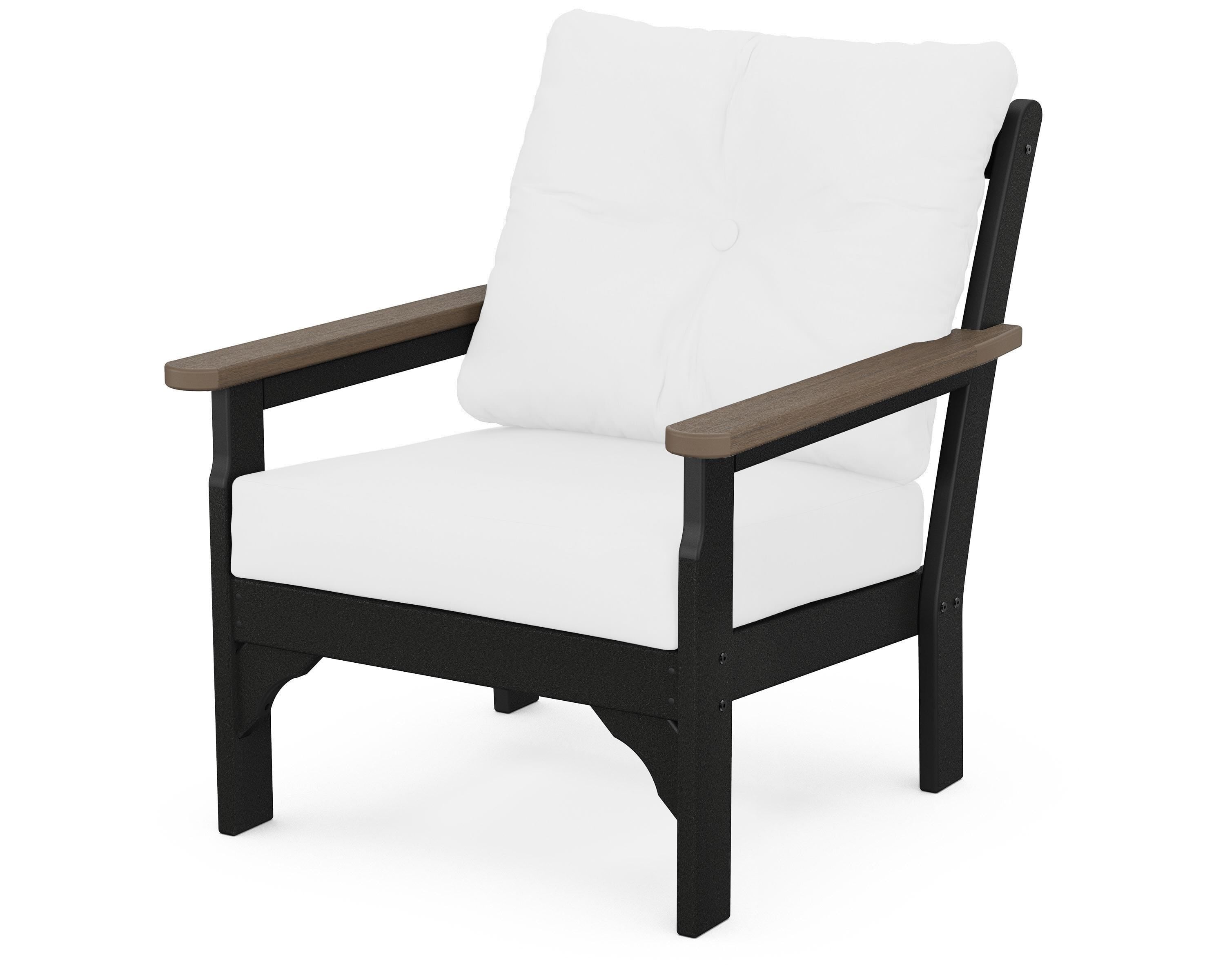 POLYWOOD® Vineyard Deep Seating Chair in White / Kona / Natural