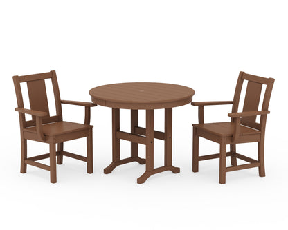POLYWOOD® Prairie 3-Piece Farmhouse Dining Set in Teak