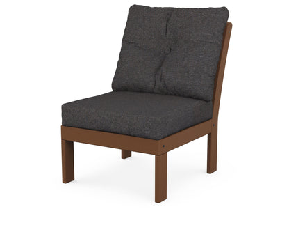POLYWOOD® Vineyard Modular Armless Chair in Teak / Ash Charcoal