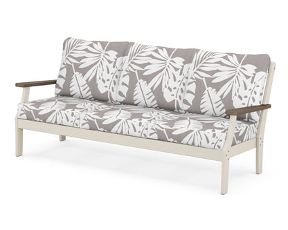 POLYWOOD® Braxton Deep Seating Sofa in Sand / Kona / Leaf Grey Mist
