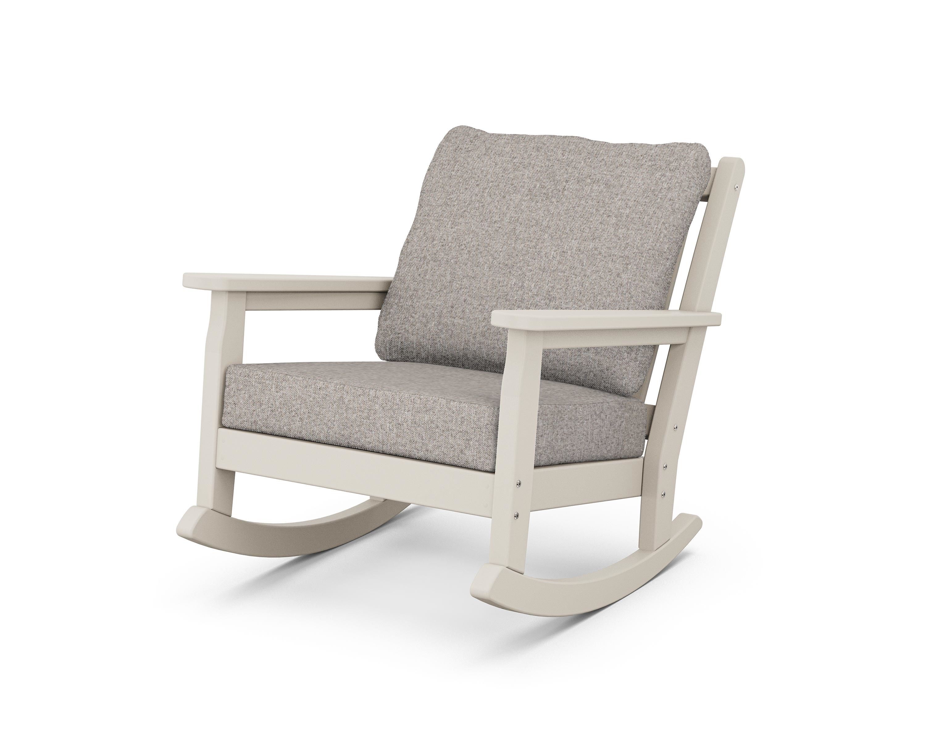 POLYWOOD® Chippendale Deep Seating Rocking Chair in Sand / Weathered Tweed