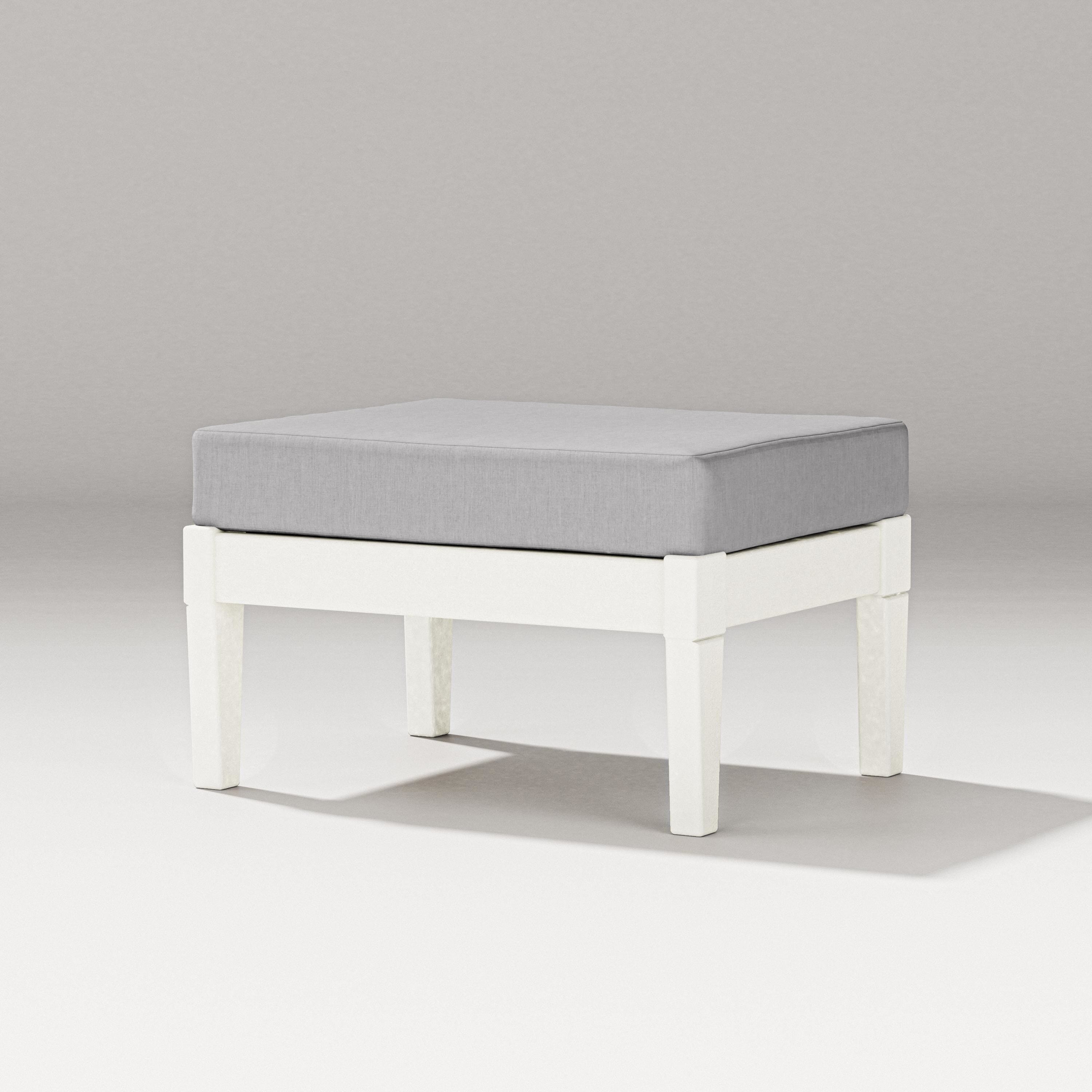 PW Designer Series Estate Lounge Ottoman in Vintage White / Granite