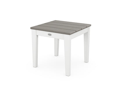 POLYWOOD® Newport 18" End Table in White / Driftwood