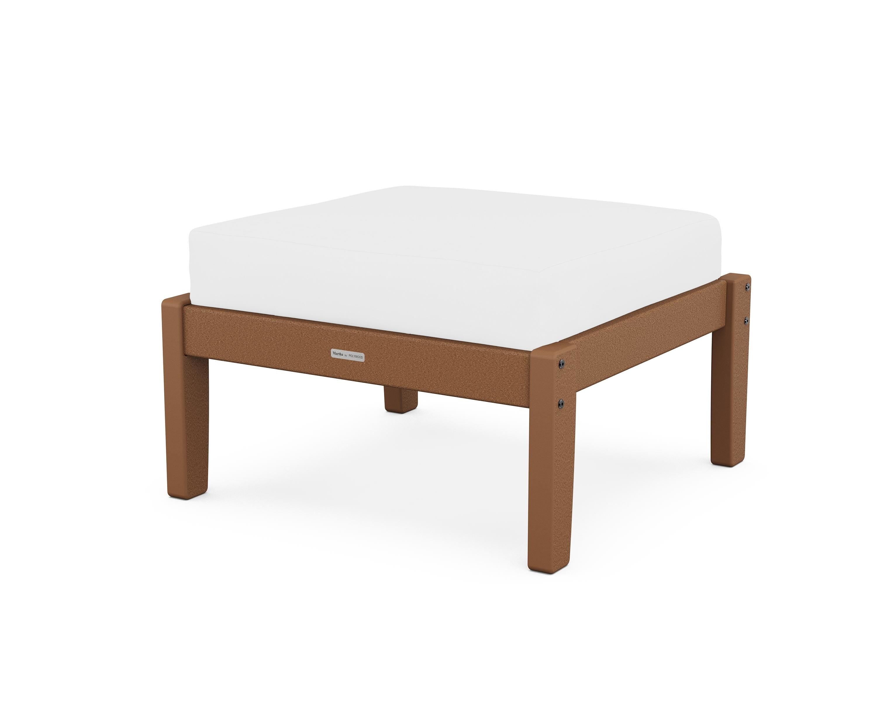 Martha Stewart by POLYWOOD® Chinoiserie Deep Seating Ottoman in Teak / Natural