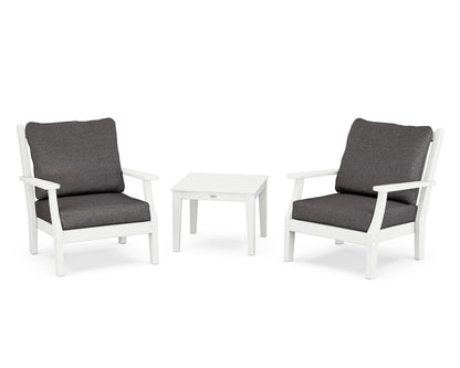 Country Living Wovendale 3-Piece Deep Seating Set in White / Ash Charcoal