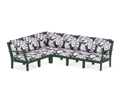 POLYWOOD® Braxton Modular 6-Piece Deep Seating Set in Green / Leaf Navy