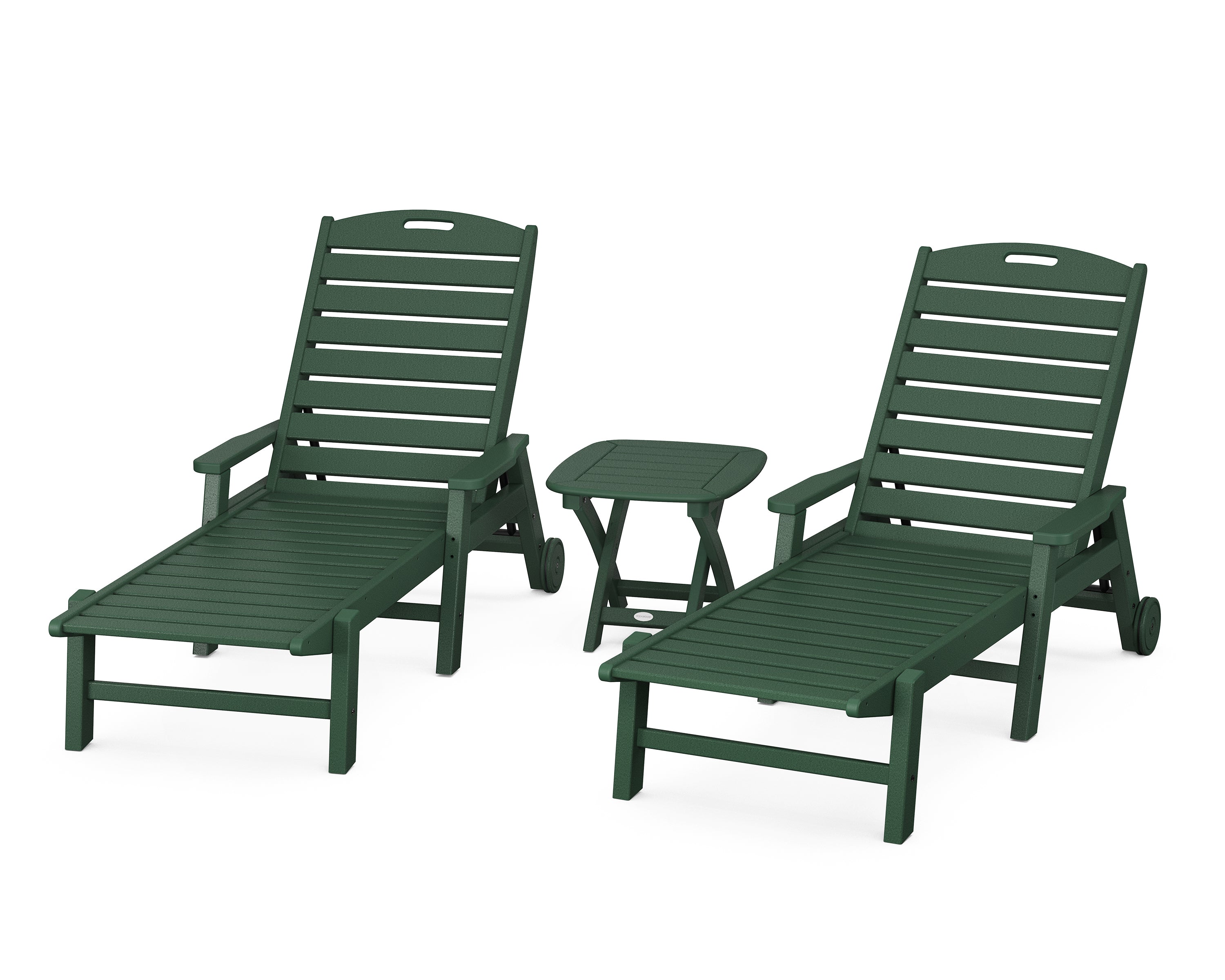 POLYWOOD® Nautical 3-Piece Chaise Set in Green