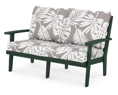 POLYWOOD® Grant Park Deep Seating Loveseat in Green / Leaf Grey Mist