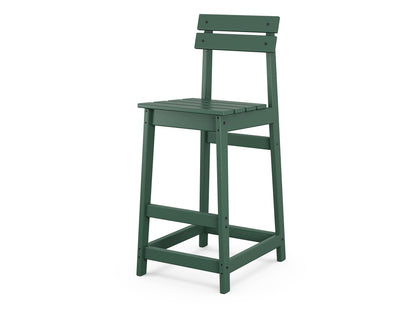 POLYWOOD® Modern Studio Plaza Bar Chair in Green