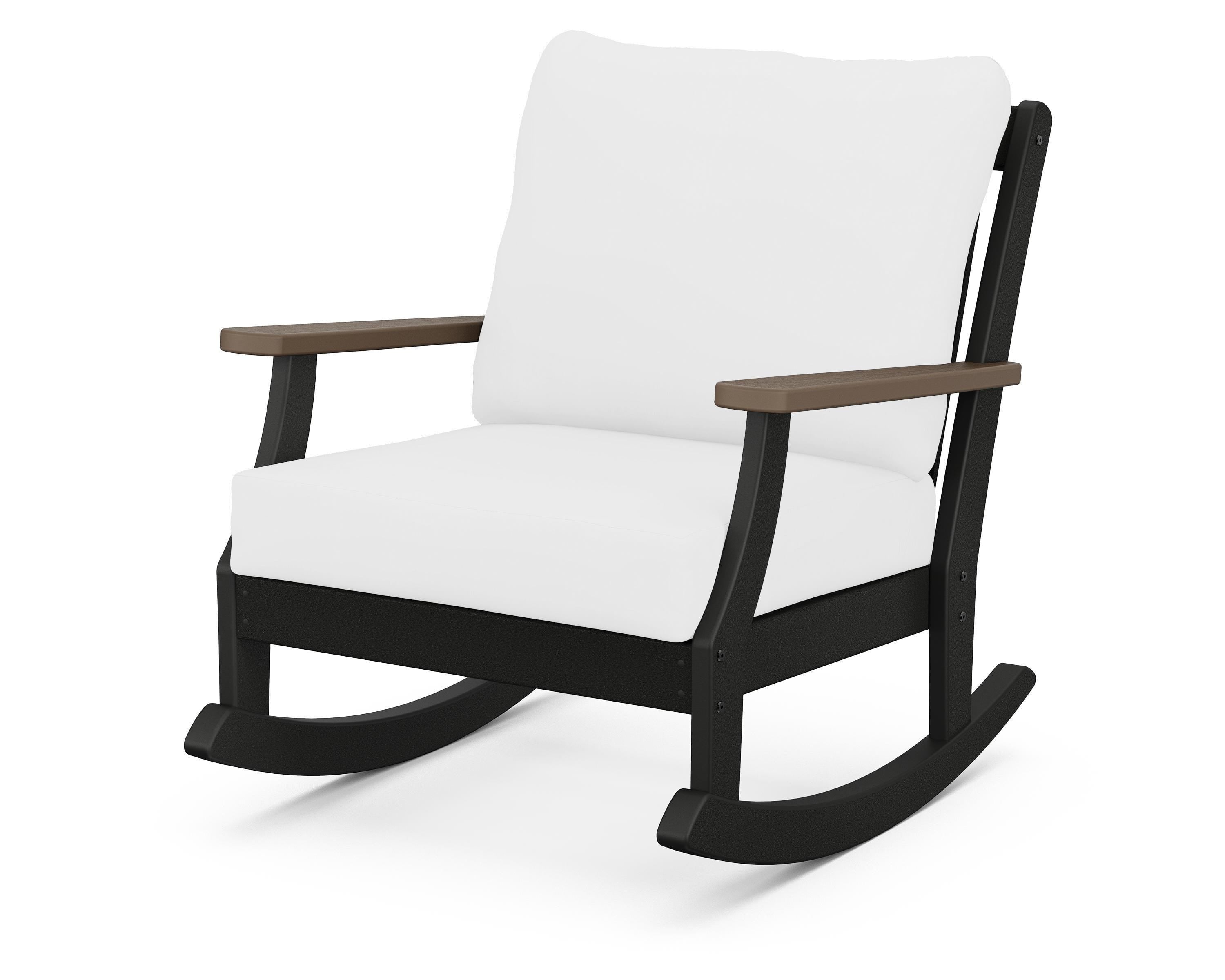 POLYWOOD® Braxton Deep Seating Rocking Chair in Black / Kona / Natural
