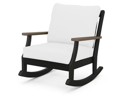 POLYWOOD® Braxton Deep Seating Rocking Chair in Black / Kona / Natural