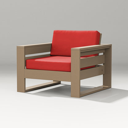 PW Designer Series Latitude Lounge Chair in Vintage Sahara / Crimson Linen