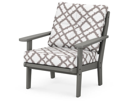 POLYWOOD® Lakeside Deep Seating Chair in Slate Grey / Trellis Grey Mist