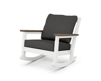 POLYWOOD® Chippendale Deep Seating Rocking Chair in White / Kona / Spectrum Carbon