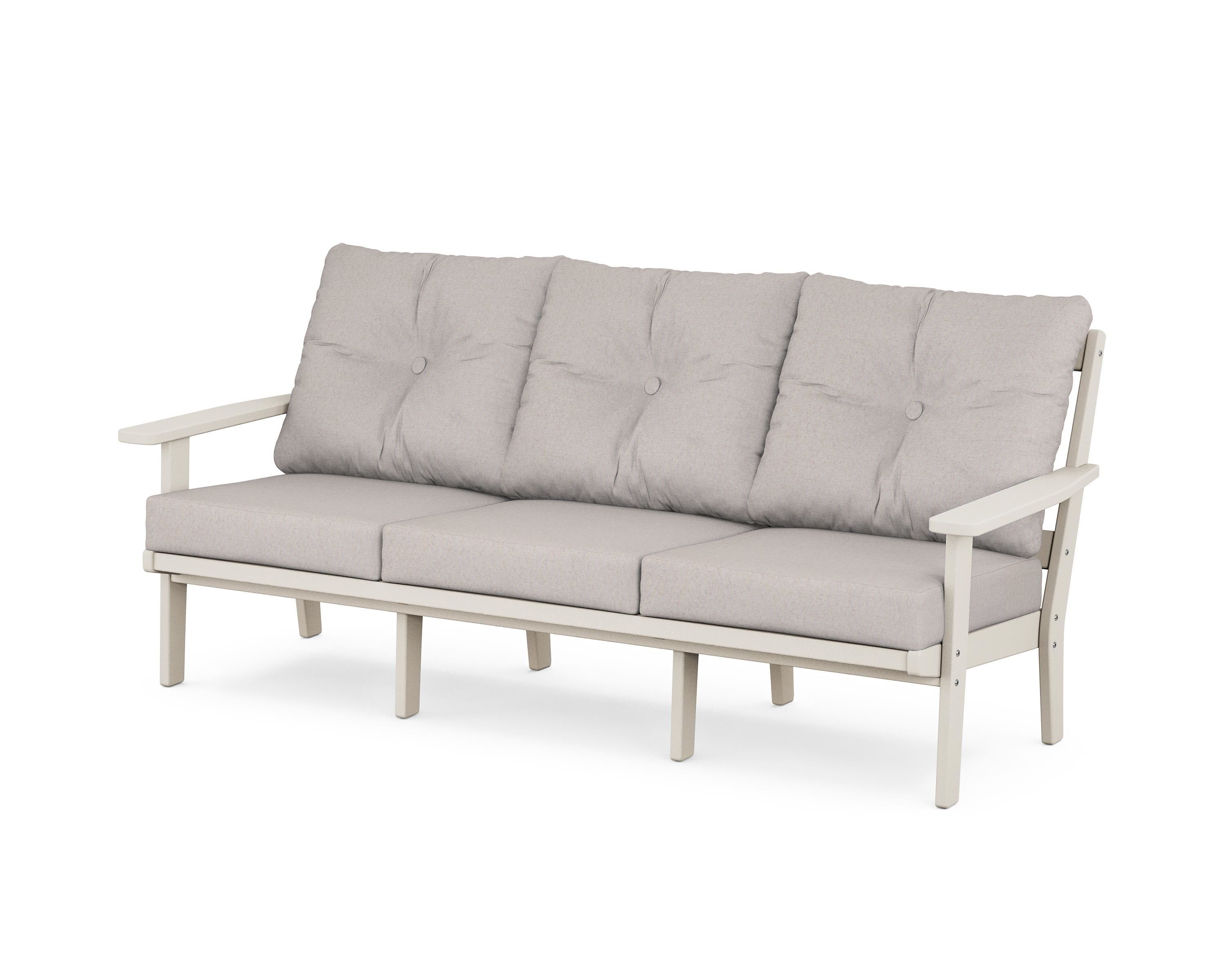 POLYWOOD® Prairie Deep Seating Sofa in Sand / Dune Burlap