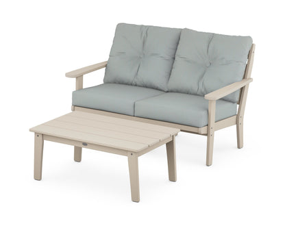 POLYWOOD® Lakeside 2-Piece Lounge Loveseat Set in Sand / Spa