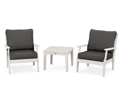 POLYWOOD® Braxton 3-Piece Deep Seating Set in Sand / Spectrum Carbon