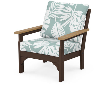 POLYWOOD® Vineyard Deep Seating Chair in Mahogany / Natural / Leaf Glacier Spa