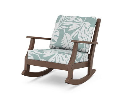 Country Living Wovendale Deep Seating Rocking Chair in Mahogany / Leaf Glacier Spa