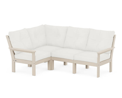 POLYWOOD® Vineyard 4-Piece Sectional in Sand / Natural Linen