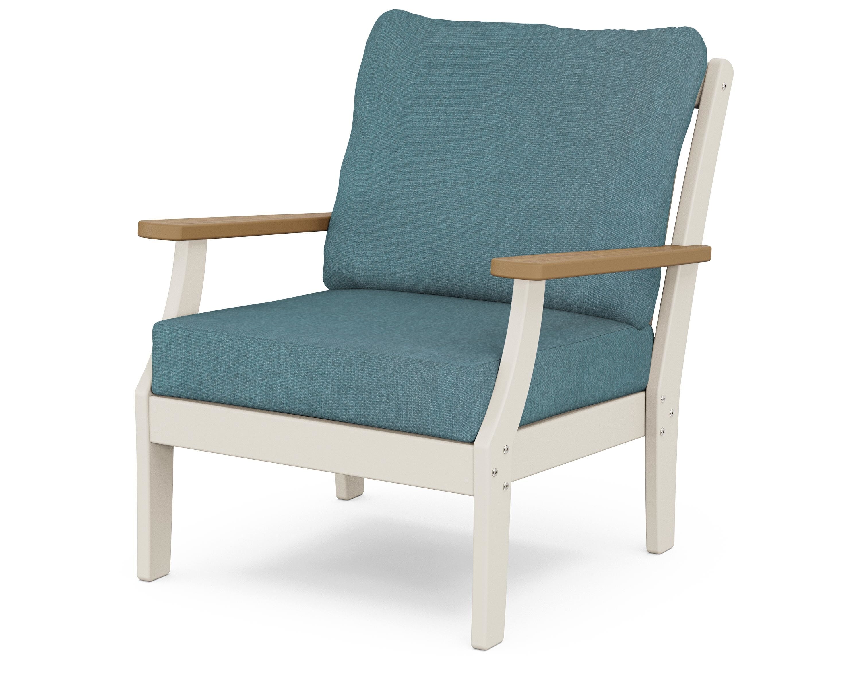 POLYWOOD® Braxton Deep Seating Chair in Sand / Natural / Ocean Teal