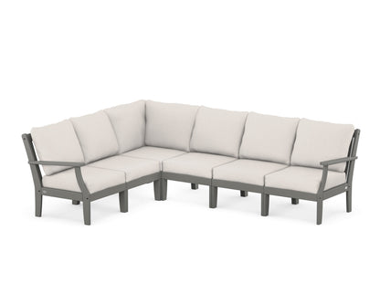 POLYWOOD® Braxton Modular 6-Piece Deep Seating Set in Slate Grey / Cast Ash