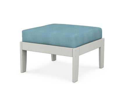 Unbranded Modular Ottoman - Classic in Vintage White / Lattice Sky Blue