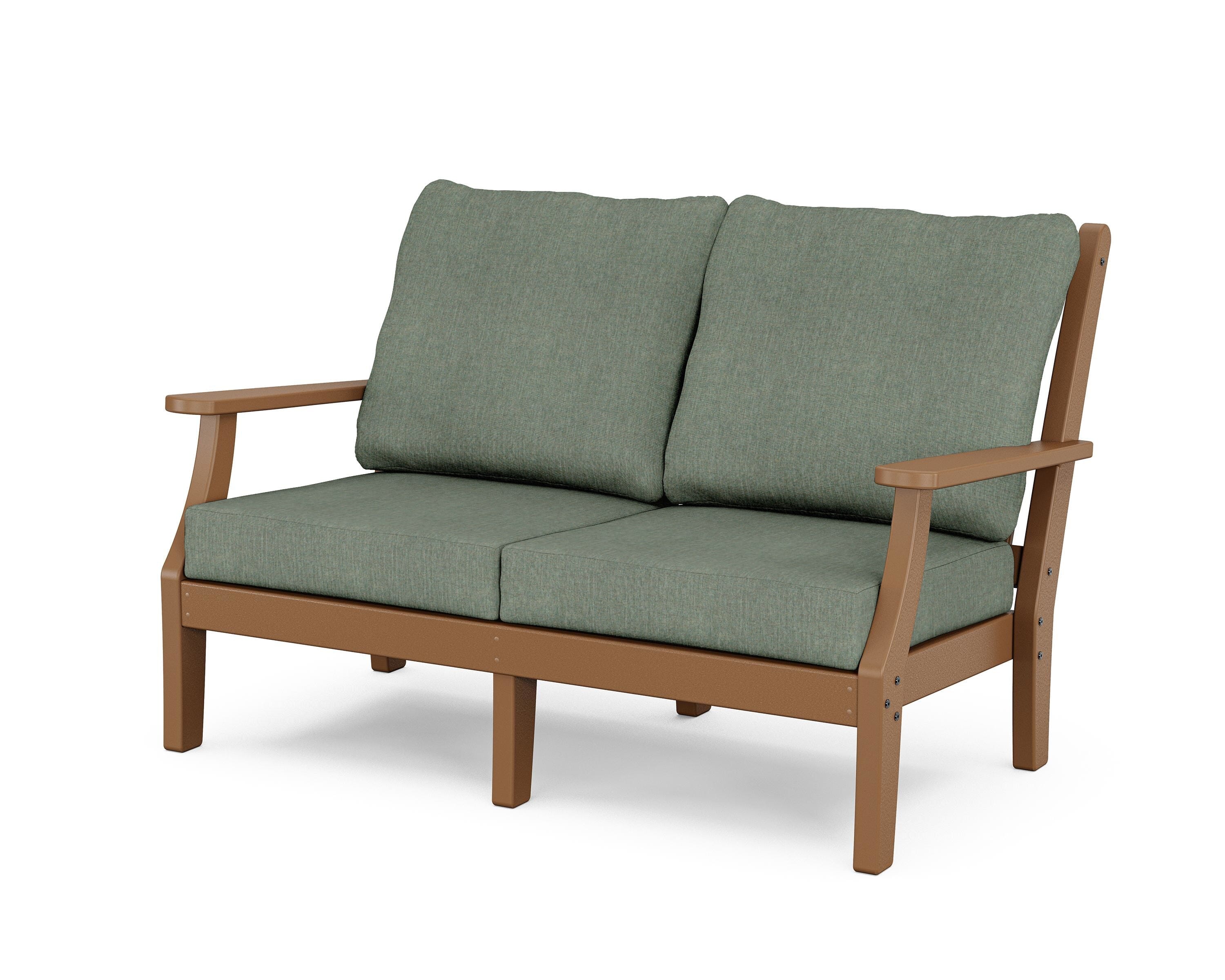 Country Living Wovendale Deep Seating Loveseat in Teak / Cast Sage