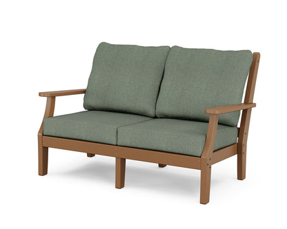 Country Living Wovendale Deep Seating Loveseat in Teak / Cast Sage