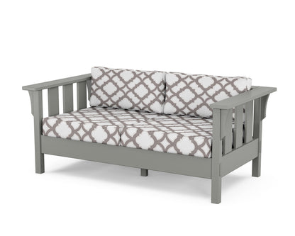 Martha Stewart by POLYWOOD® Acadia Deep Seating Loveseat in Slate Grey / Trellis Grey Mist