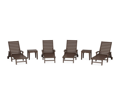 POLYWOOD® Signature Chaise 6-Piece Set with Wheels in Mahogany