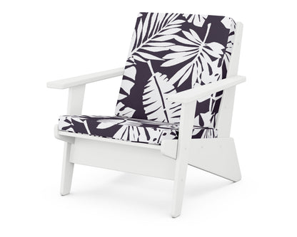 POLYWOOD® Riviera Modern Lounge Chair in White / Leaf Navy
