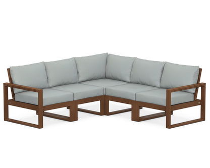 POLYWOOD® EDGE 5-Piece Modular Deep Seating Set in Teak / Spa