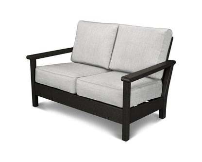 POLYWOOD® Harbour Deep Seating Loveseat in Black / Granite