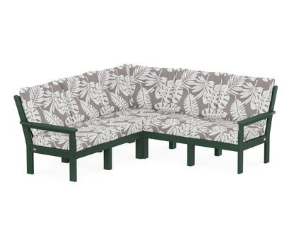POLYWOOD® Vineyard 5-Piece Sectional in Green / Leaf Grey Mist