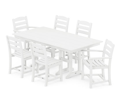 POLYWOOD® La Casa Café 7-Piece Farmhouse Dining Set in White