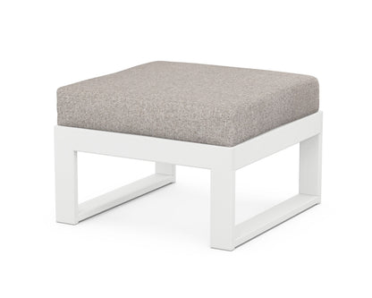 Unbranded Modular Ottoman - Modern in White / Weathered Tweed