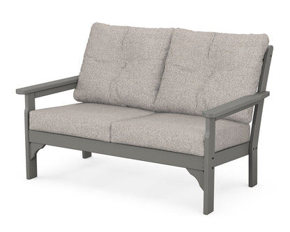 POLYWOOD® Vineyard Deep Seating Loveseat in Slate Grey / Weathered Tweed