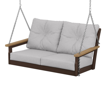 POLYWOOD® Vineyard Deep Seating Swing in Mahogany / Natural / Granite
