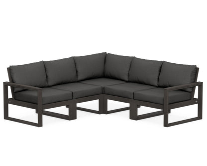 POLYWOOD® EDGE 5-Piece Modular Deep Seating Set in Vintage Coffee / Spectrum Carbon