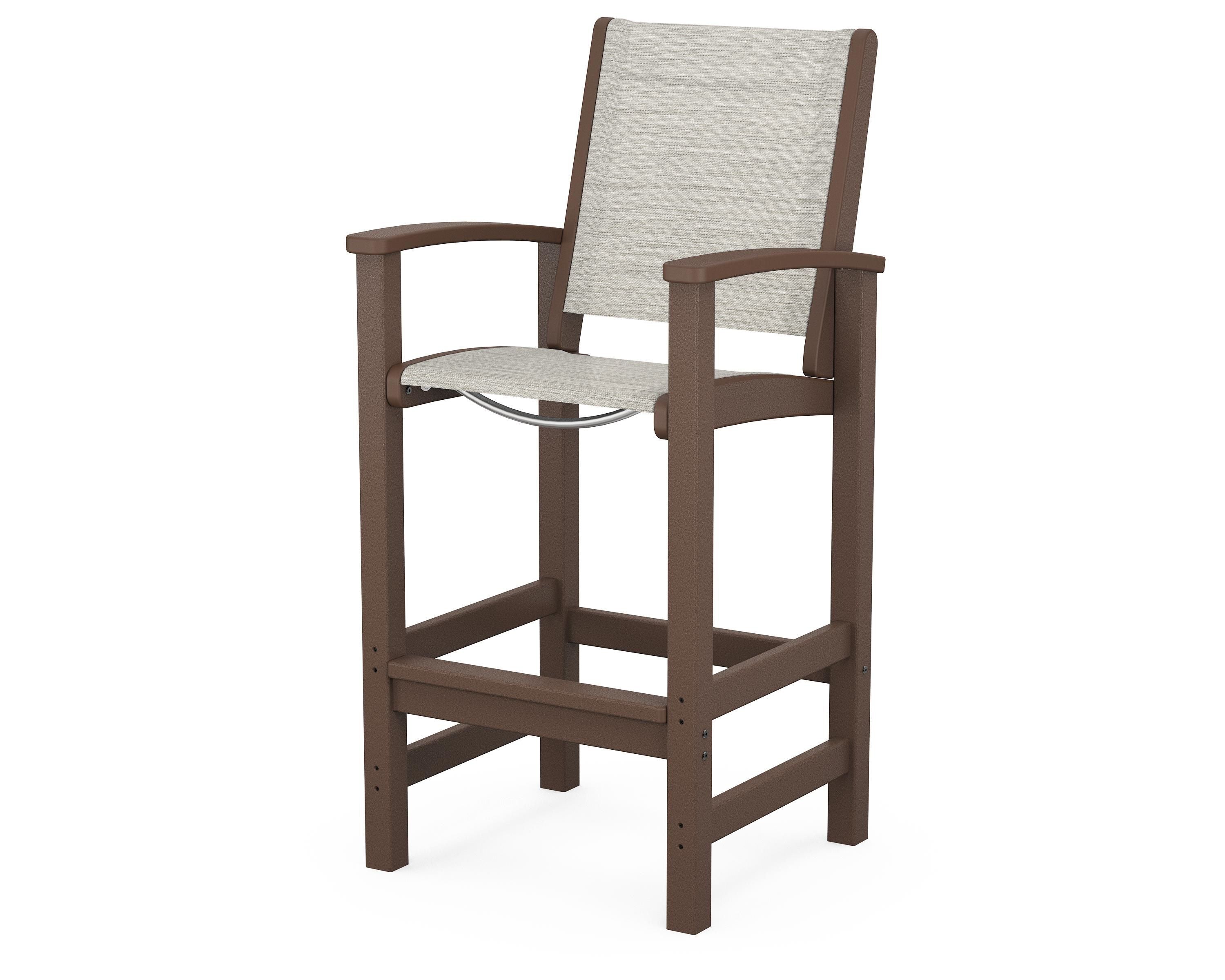POLYWOOD® Coastal Bar Chair in Mahogany / Birch Sling