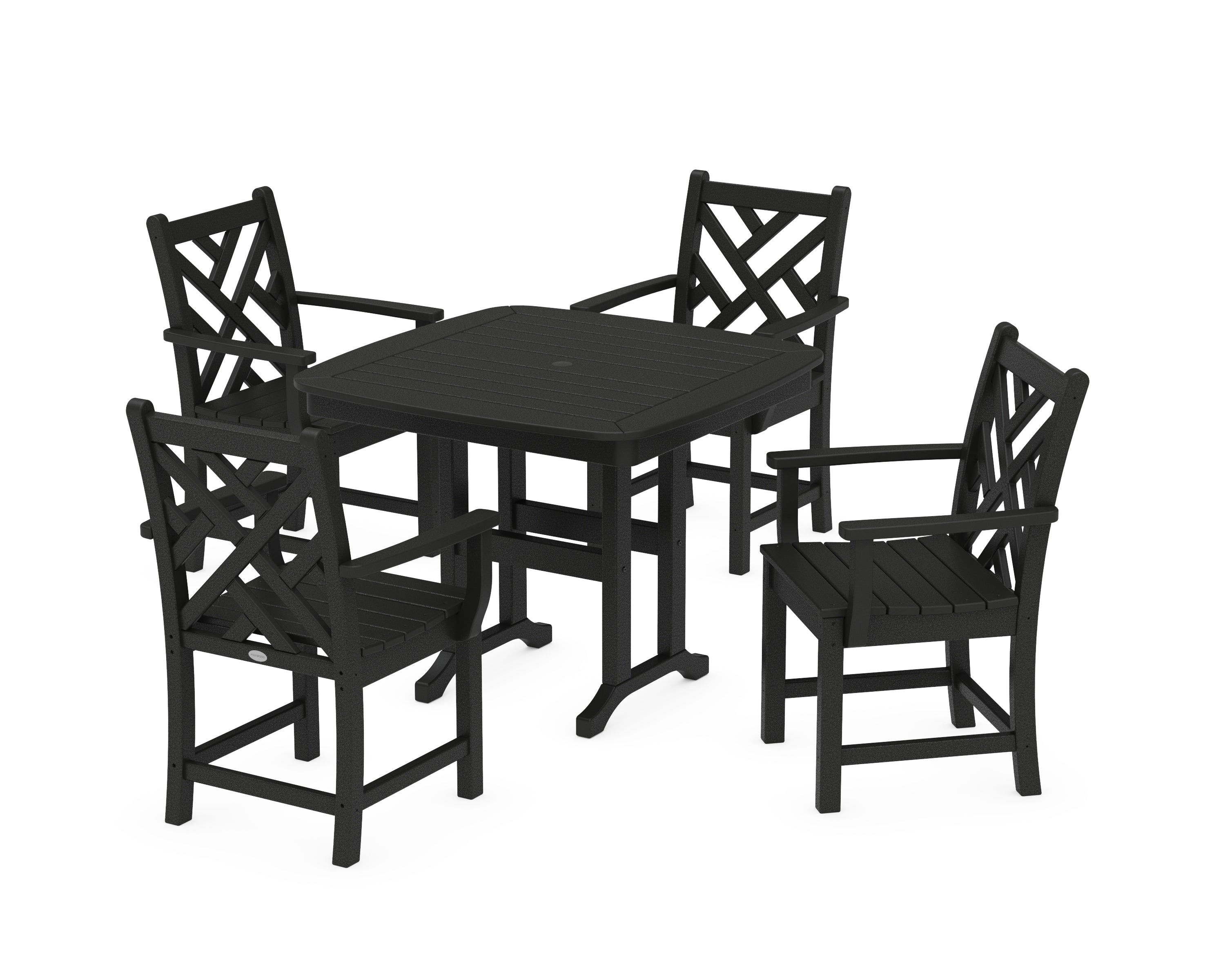 POLYWOOD® Chippendale 5-Piece Dining Set in Black