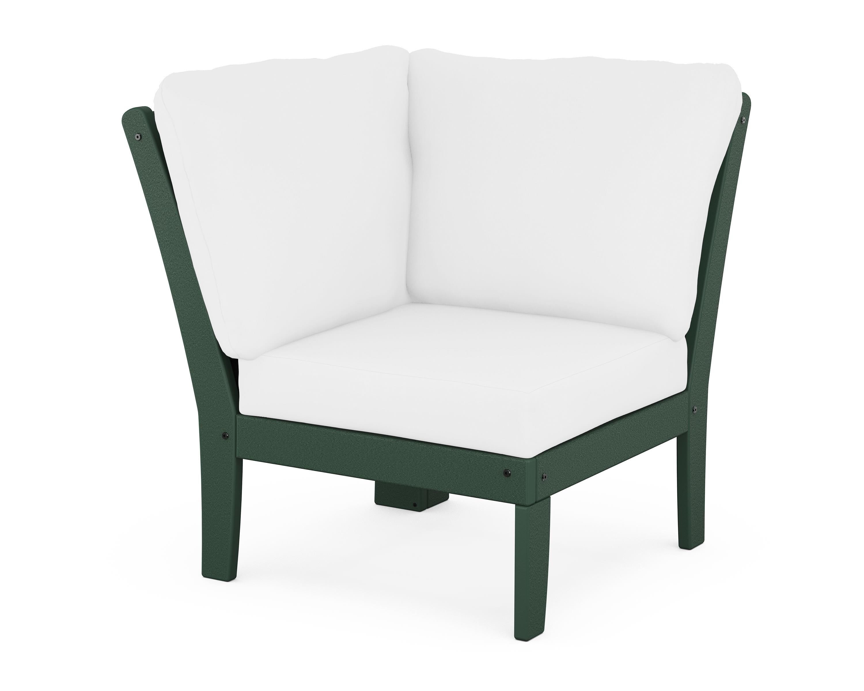 POLYWOOD® Braxton Modular Corner Chair in Green / Natural