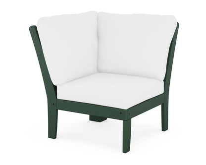 POLYWOOD® Braxton Modular Corner Chair in Green / Natural
