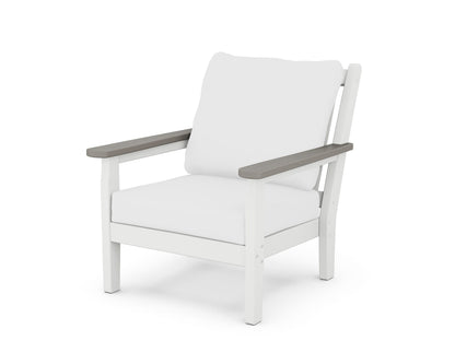 POLYWOOD® Chippendale Deep Seating Chair in White / Driftwood / Natural