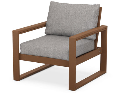 POLYWOOD® EDGE Club Chair in Teak / Grey Mist