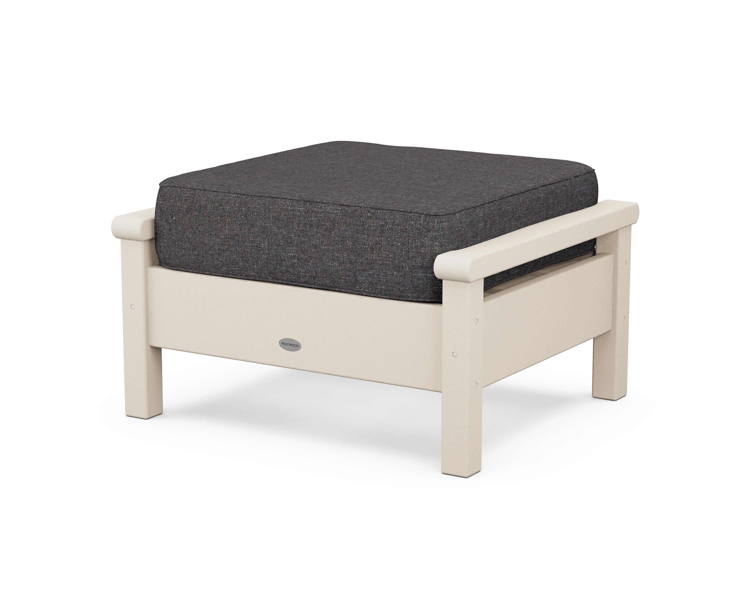 POLYWOOD® Harbour Deep Seating Ottoman in Sand / Ash Charcoal